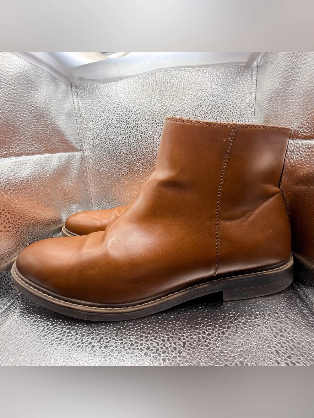 Kenneth Cole Reaction Ely Men's Tan Leather Chelsea Boots 10.5